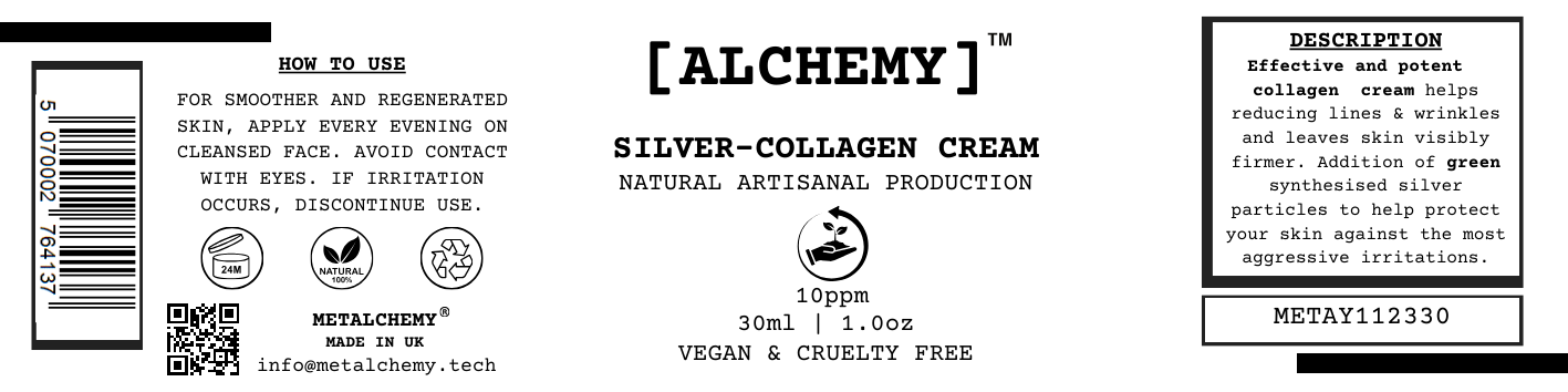 Colloidal Silver Collagen 30ml Cream Natural Artisanal Made in the UK